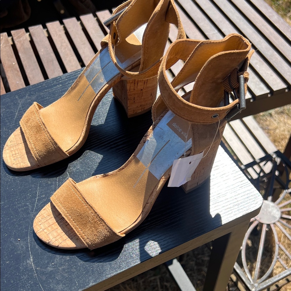 Dolce Vita Tan Suede Block Heels